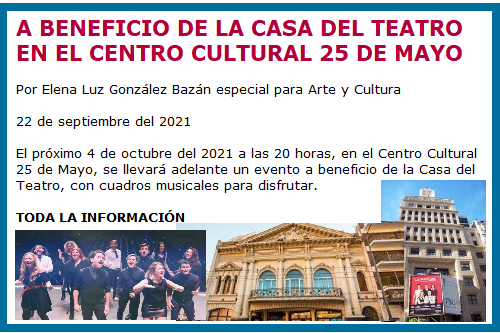 A BENEFICIO DE LA CASA DEL TEATRO